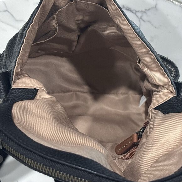 The Sak Silverlake Leather Crossbody Shoulder Bag Black Studded Boho Biker Moto - Picture 10 of 16